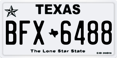 TX license plate BFX6488