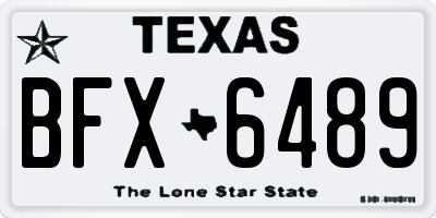 TX license plate BFX6489