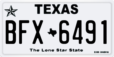 TX license plate BFX6491