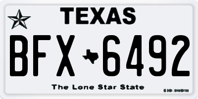 TX license plate BFX6492
