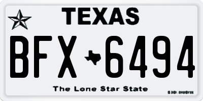 TX license plate BFX6494