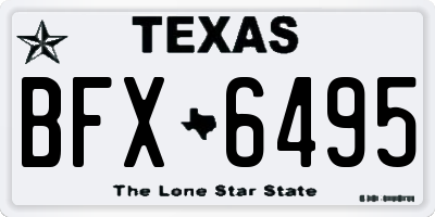 TX license plate BFX6495