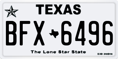 TX license plate BFX6496