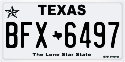 TX license plate BFX6497