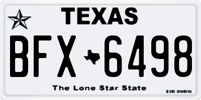 TX license plate BFX6498