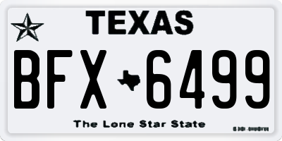 TX license plate BFX6499