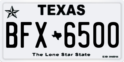 TX license plate BFX6500