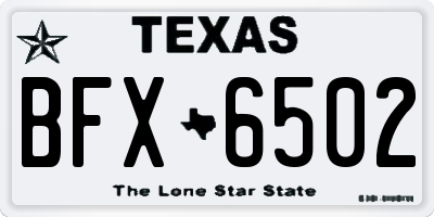 TX license plate BFX6502
