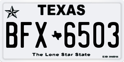 TX license plate BFX6503
