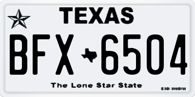 TX license plate BFX6504