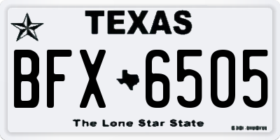 TX license plate BFX6505