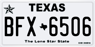 TX license plate BFX6506