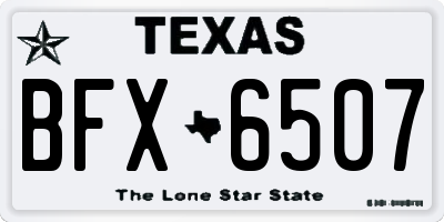 TX license plate BFX6507