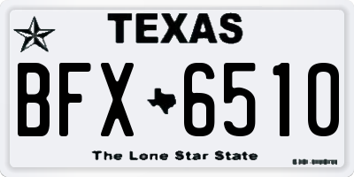TX license plate BFX6510