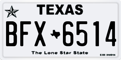 TX license plate BFX6514