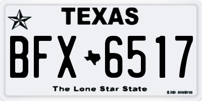 TX license plate BFX6517