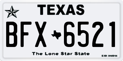 TX license plate BFX6521