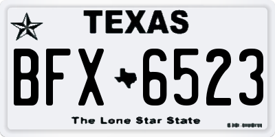 TX license plate BFX6523