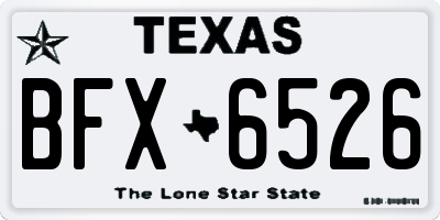 TX license plate BFX6526
