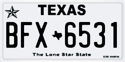 TX license plate BFX6531