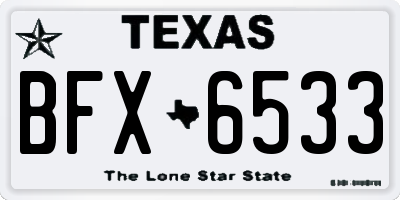 TX license plate BFX6533