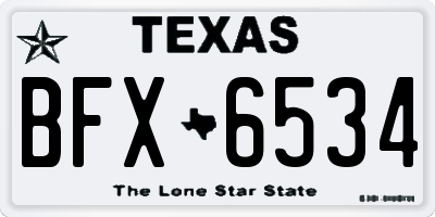 TX license plate BFX6534