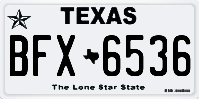 TX license plate BFX6536