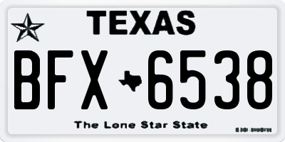 TX license plate BFX6538