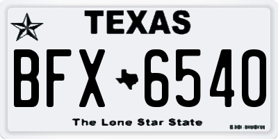 TX license plate BFX6540