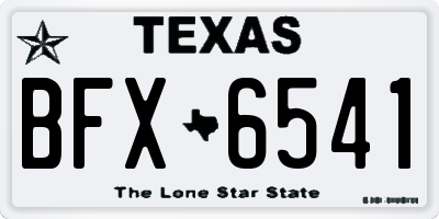 TX license plate BFX6541