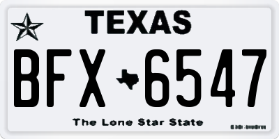 TX license plate BFX6547