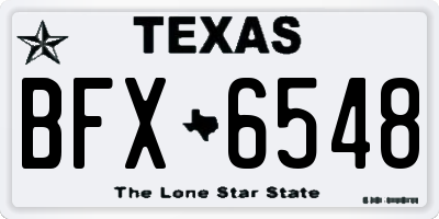 TX license plate BFX6548