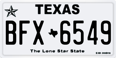 TX license plate BFX6549