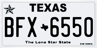 TX license plate BFX6550