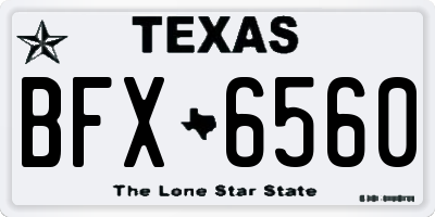 TX license plate BFX6560