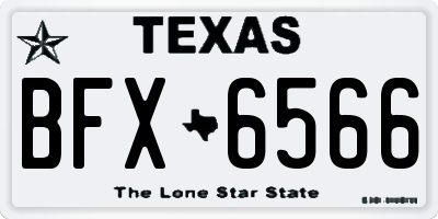 TX license plate BFX6566