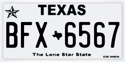 TX license plate BFX6567