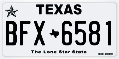 TX license plate BFX6581