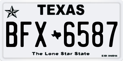 TX license plate BFX6587