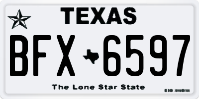 TX license plate BFX6597