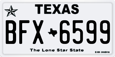 TX license plate BFX6599