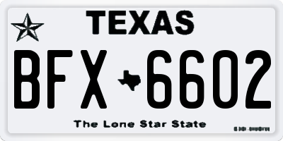 TX license plate BFX6602