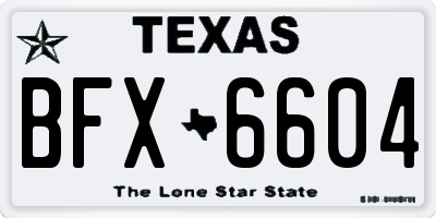 TX license plate BFX6604
