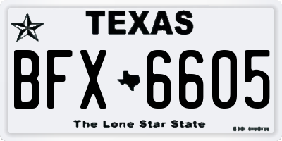 TX license plate BFX6605