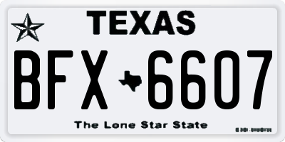 TX license plate BFX6607