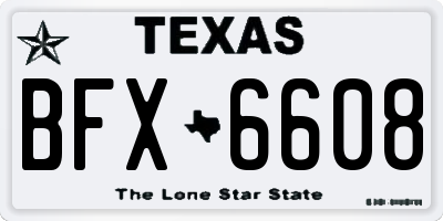 TX license plate BFX6608
