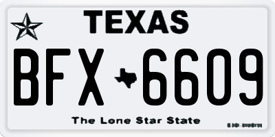 TX license plate BFX6609