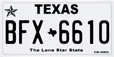 TX license plate BFX6610