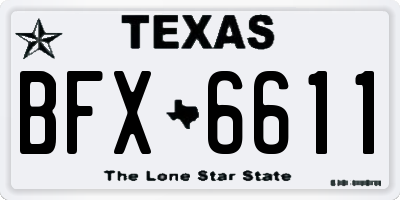 TX license plate BFX6611