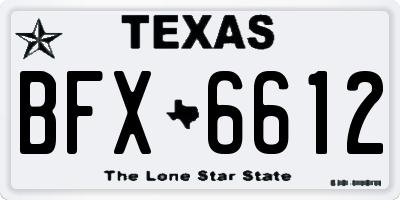 TX license plate BFX6612